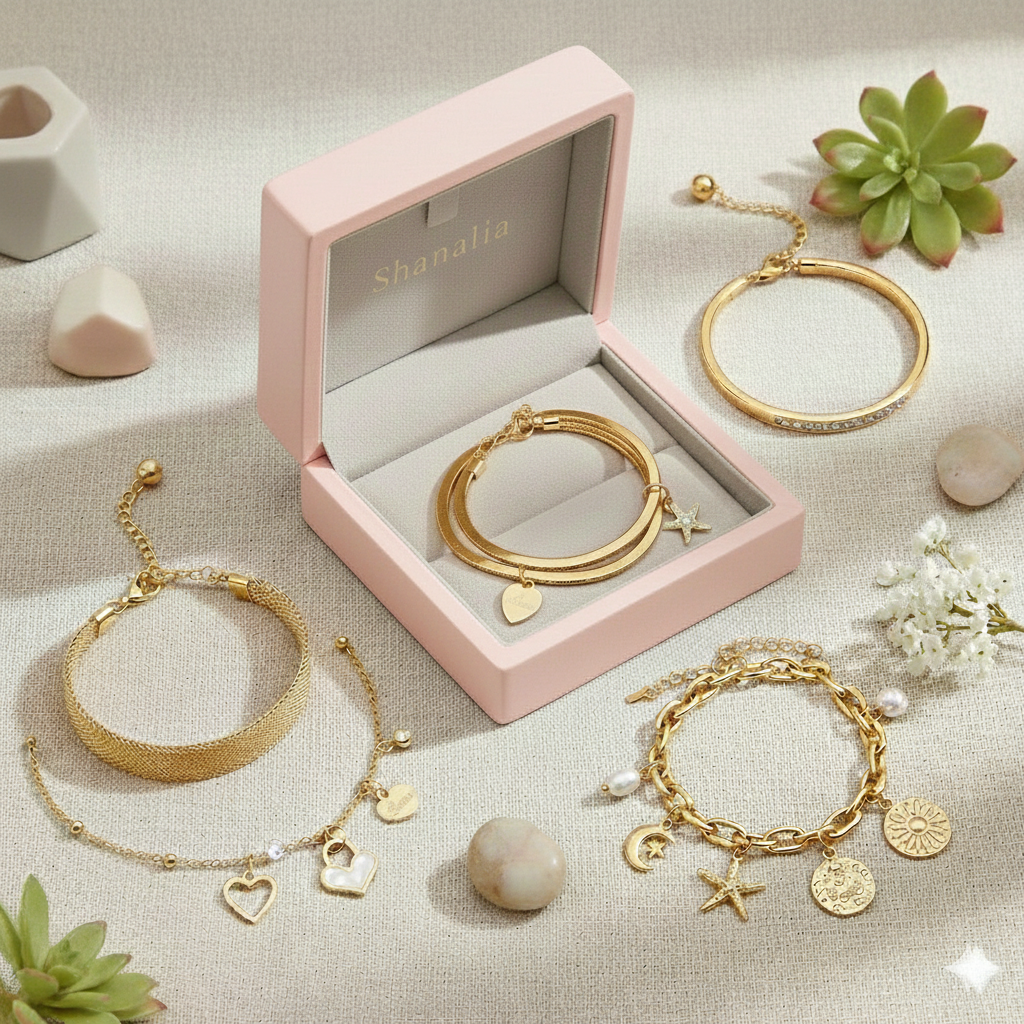 ✨ Waterproof 18K Gold Plated Steel Bracelets – Starting at $21.99 CAD / $16.06 USD ✨