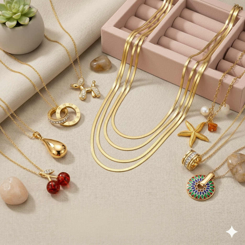 ✨ Waterproof 18K Gold Plated Steel Necklaces – Starting at $21.99 CAD / $16.06 USD ✨